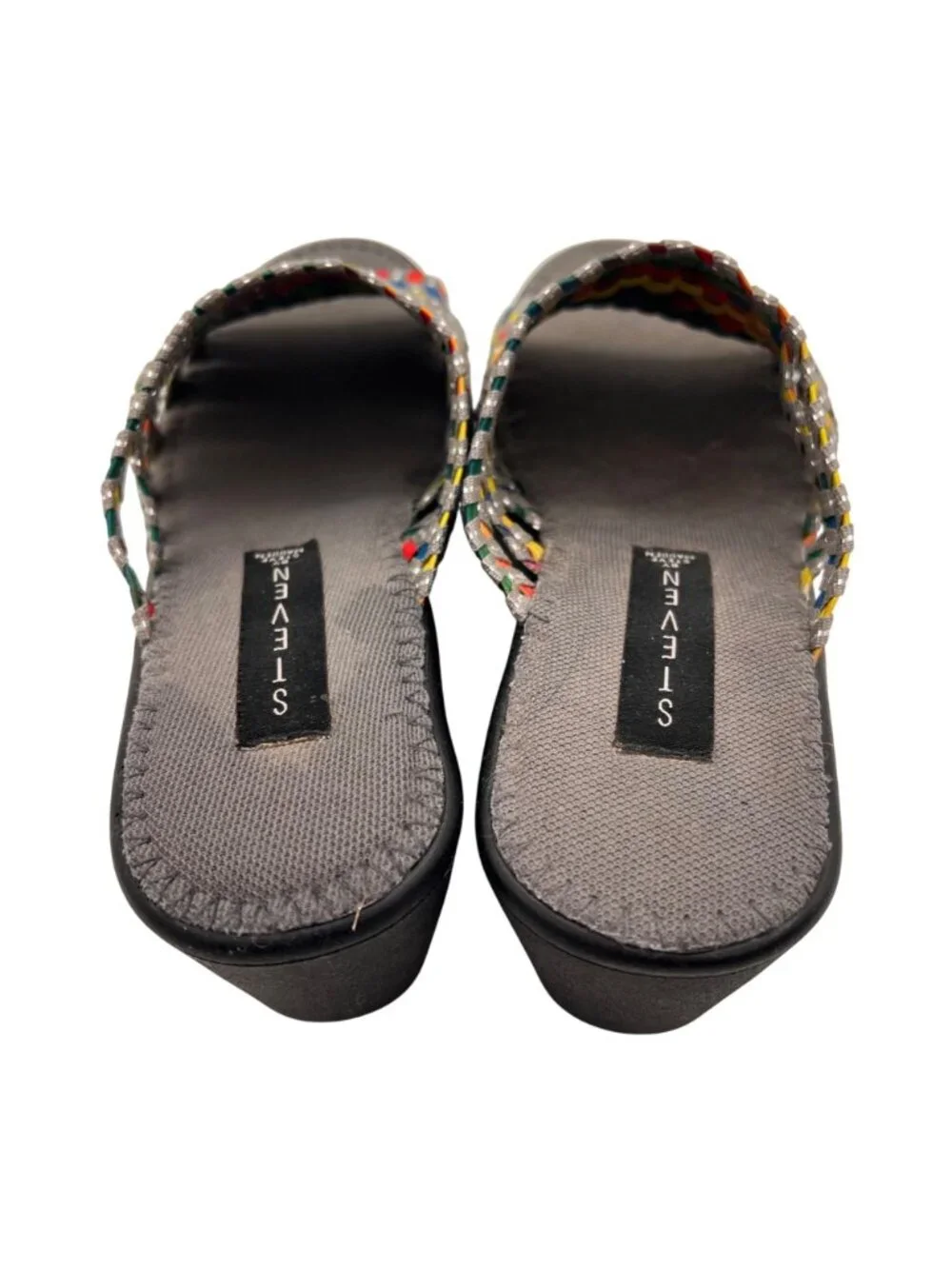 Steven By Steve Madden Bellina Multicolor Woven Open Toe Wedge Sandal Womens 6.5 - Picture 11 of 13